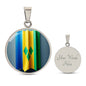 Vincy Flag Customizable Circle Pendant Necklace