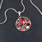 Festive Drumming Scene Customizable Circle Pendant Silver Necklace