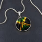 Jamaica Flag Customizable Circle Pendant Necklace