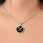 Jamaica Flag Customizable Circle Pendant Necklace