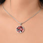 Festive Drumming Scene Customizable Circle Pendant Silver Necklace