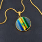 Vincy Flag Customizable Circle Pendant Necklace