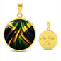 Jamaica Flag Customizable Circle Pendant Necklace