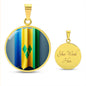 Vincy Flag Customizable Circle Pendant Necklace