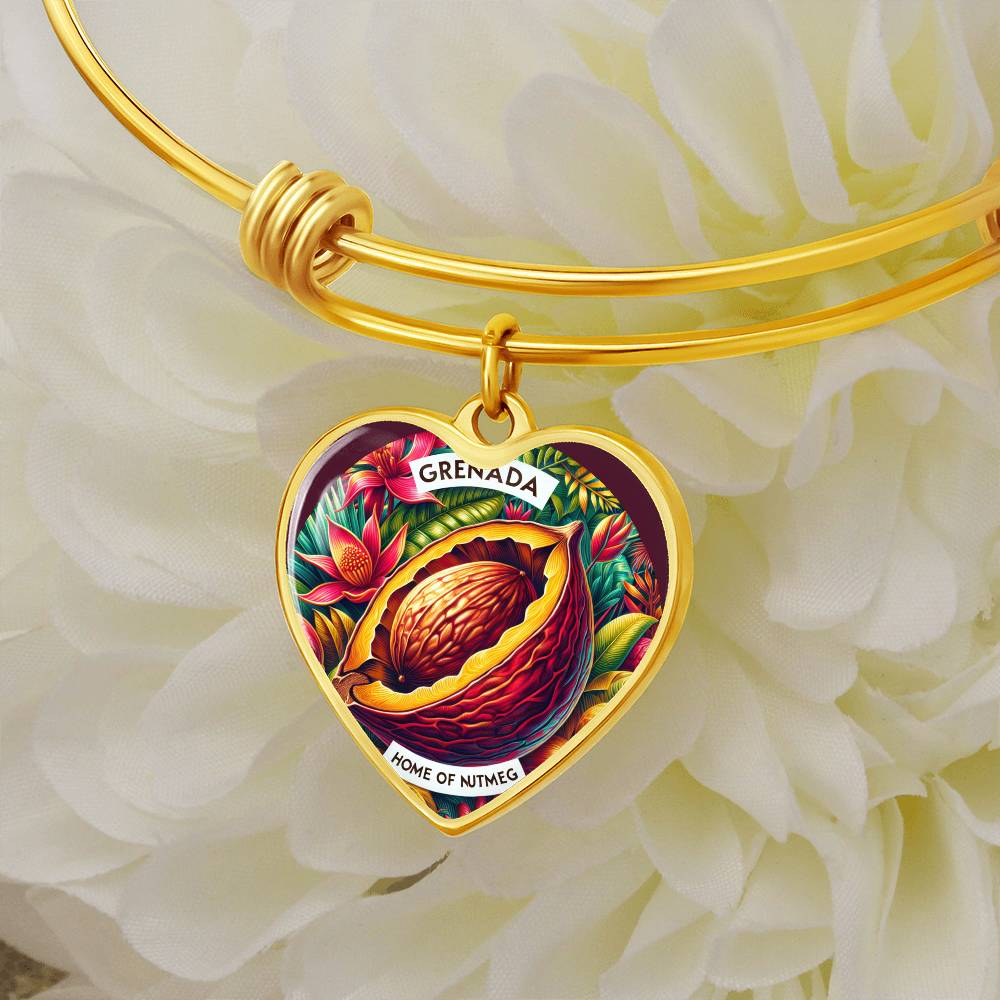 Grenada - Home of Nutmeg Customizable Heart Bangle