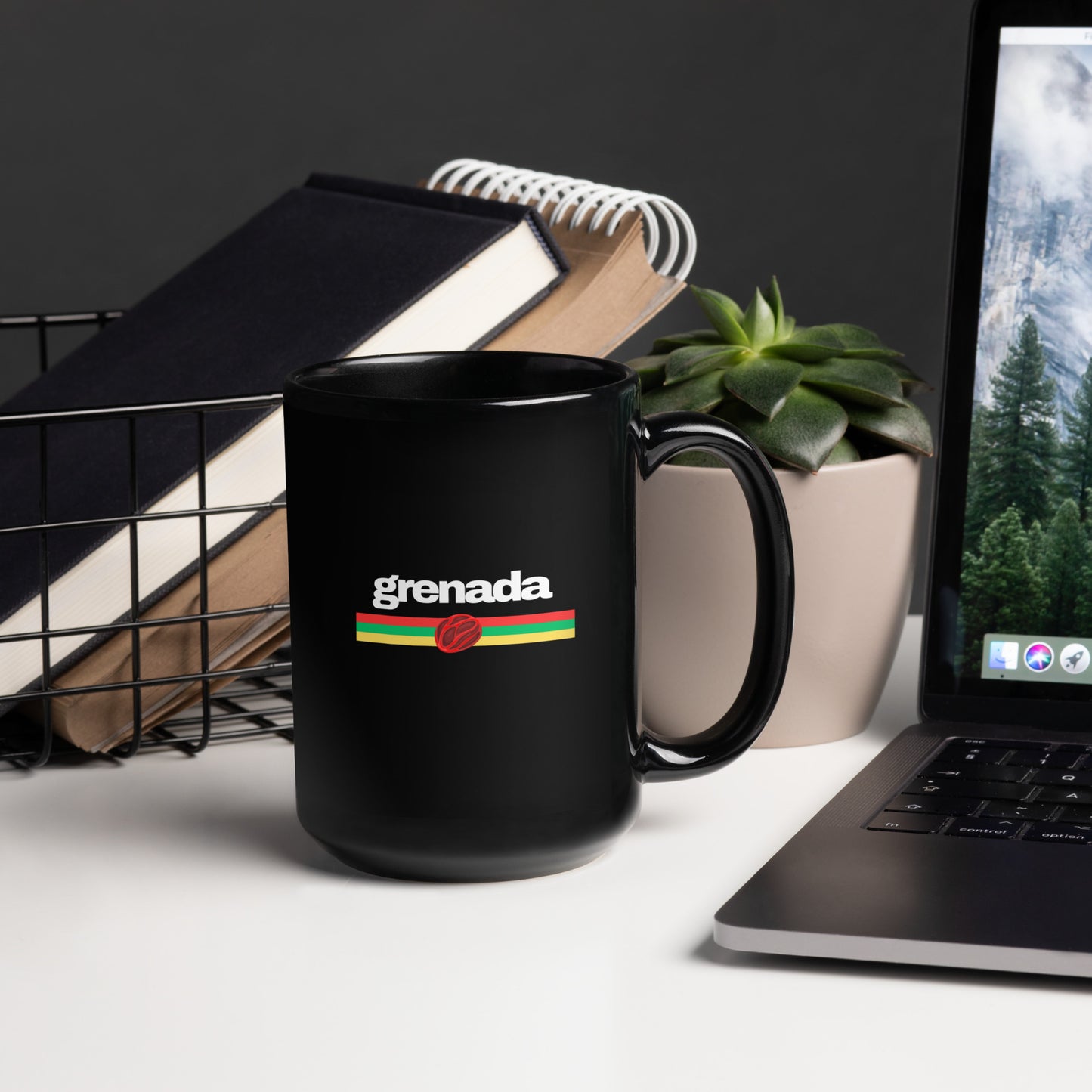 Grenada Nutmeg Black Glossy Mug