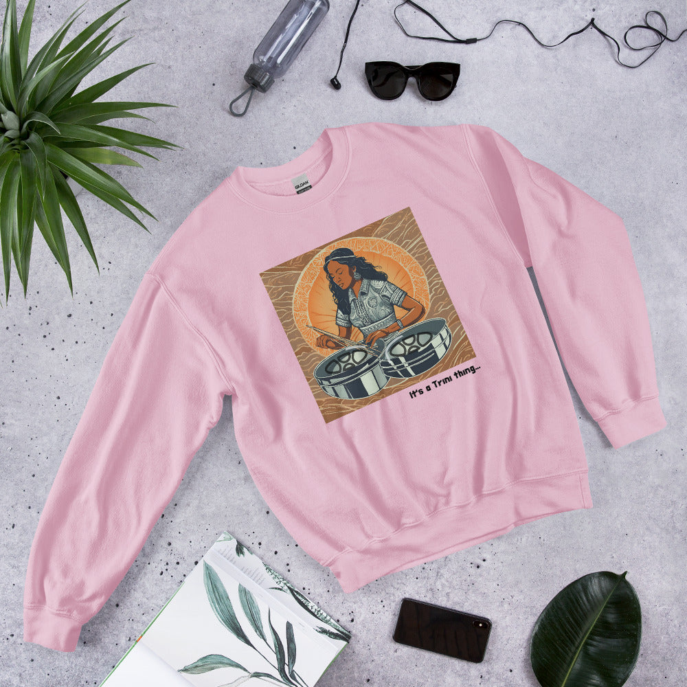 Young Black Woman Playing Pan Sweatshirt