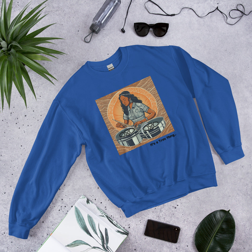 Young Black Woman Playing Pan Sweatshirt