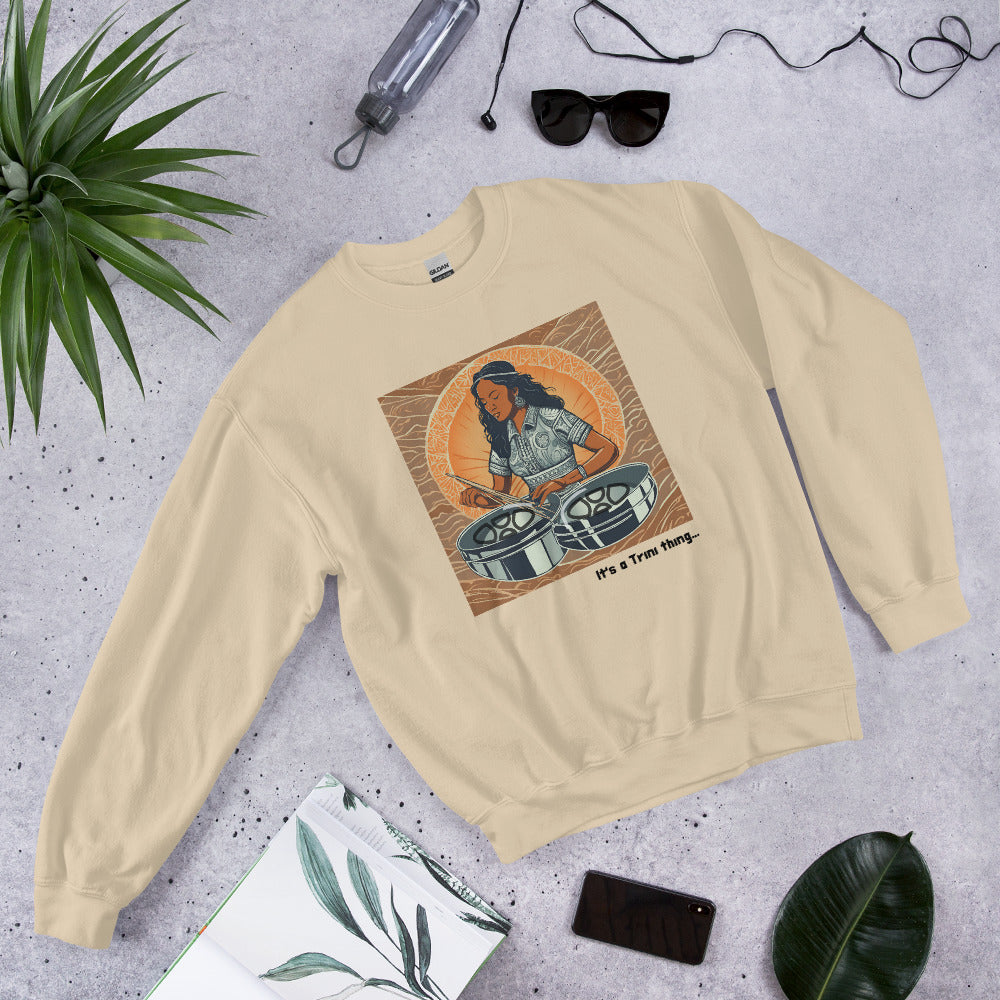Young Black Woman Playing Pan Sweatshirt
