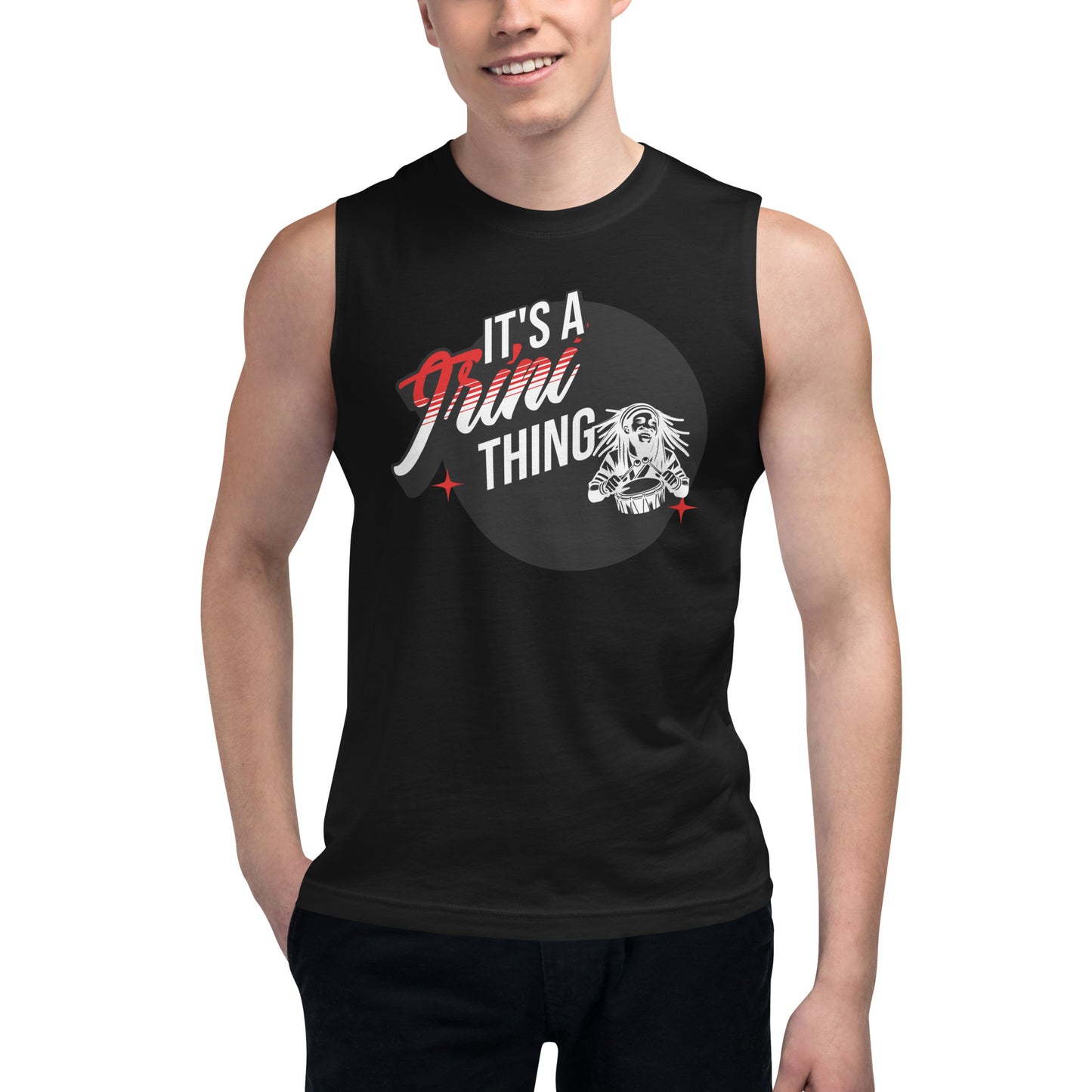 It's A Trini Thing Rasta Man Muscle Shirt