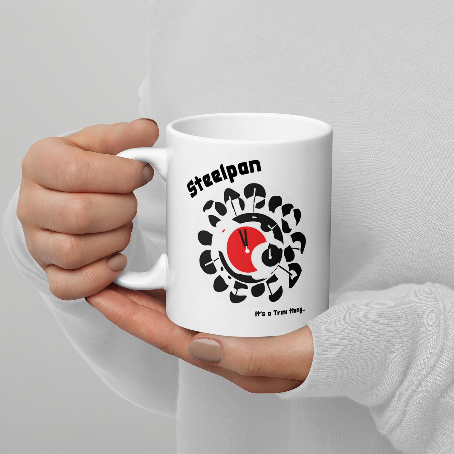 Trinidad Abstract Steel Pan White Glossy Mug