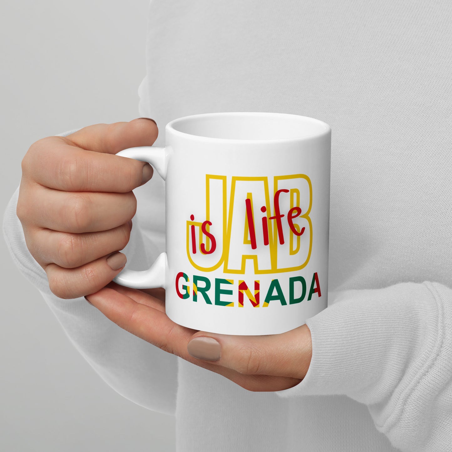 Jab Is Life White Glossy Mug