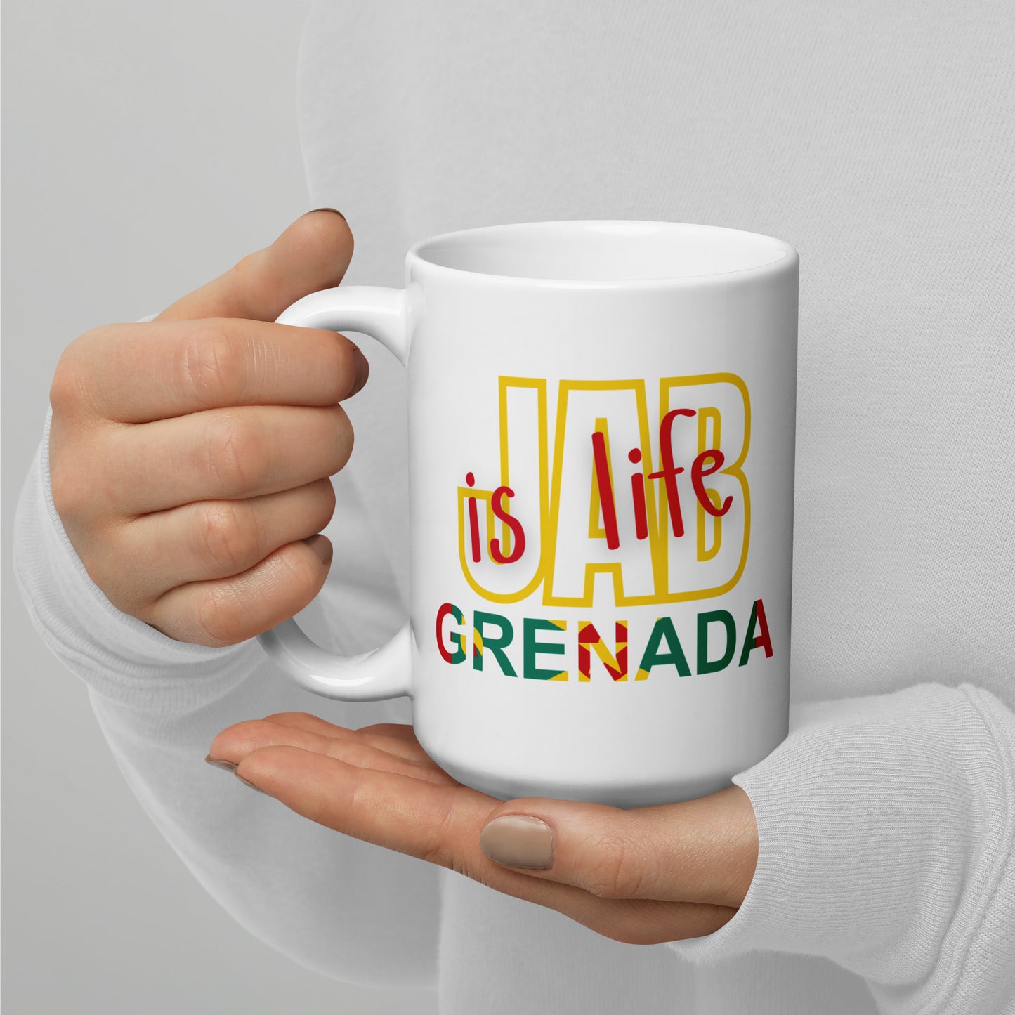 Jab Is Life White Glossy Mug