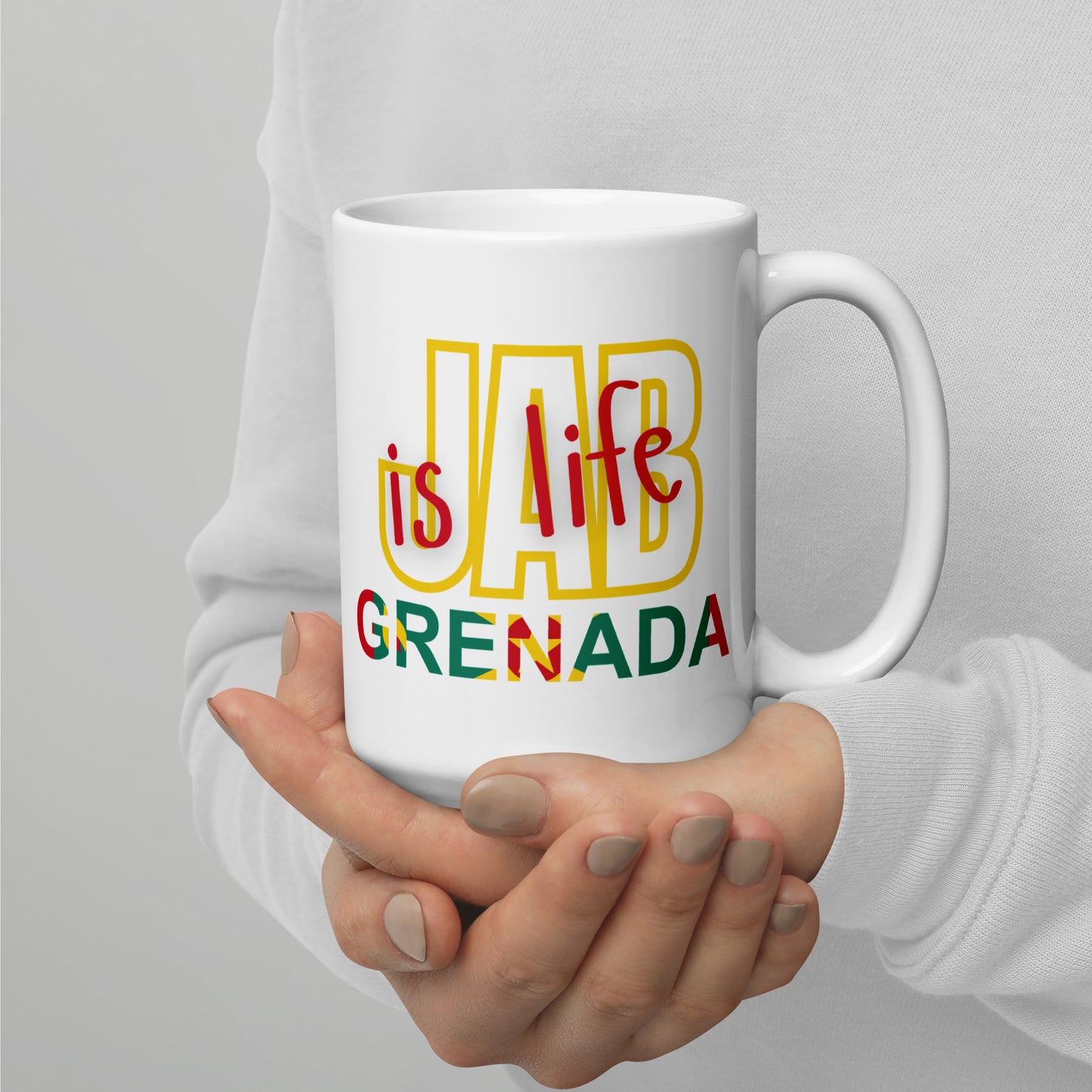 Jab Is Life White Glossy Mug