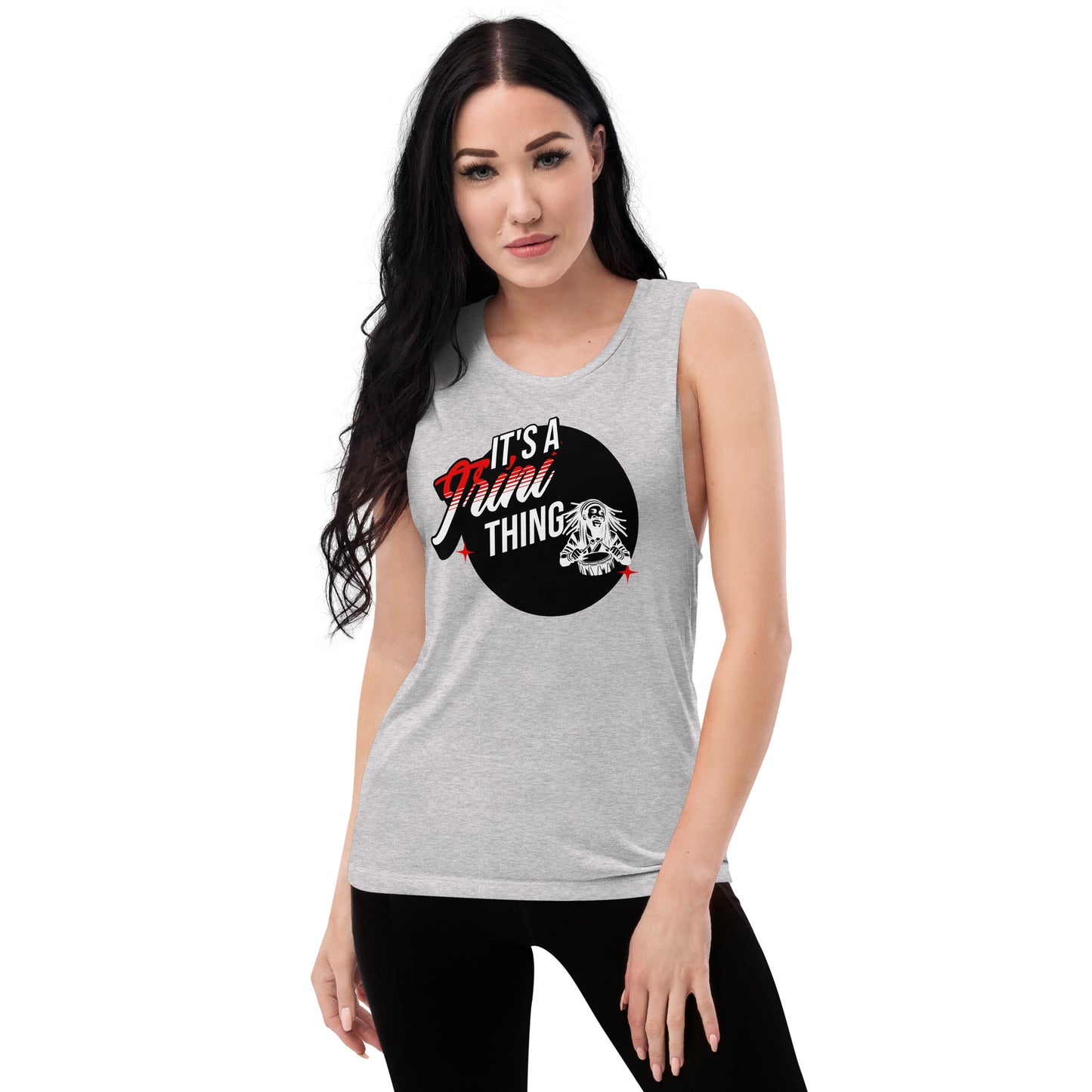 It's A Trini Thing Rasta Man Ladies’ Muscle Tank