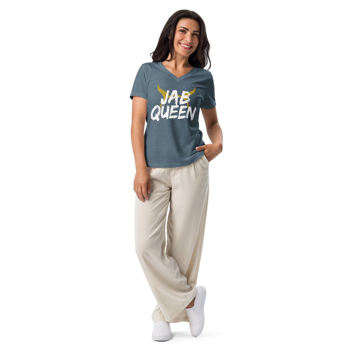 Jab Queen Women's Relaxed V-Neck T-Shirt