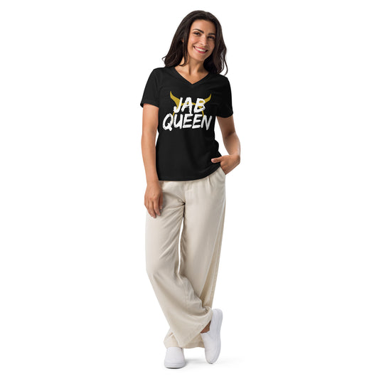 Jab Queen Women's Relaxed V-Neck T-Shirt