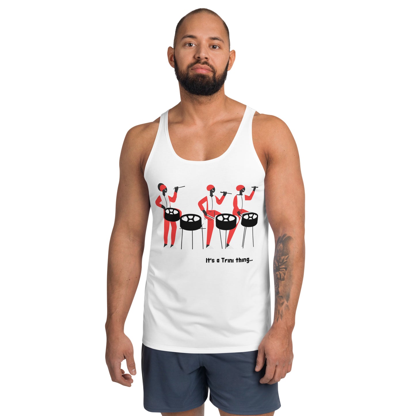 Three Men Playing Steelpan Men's Tank Top