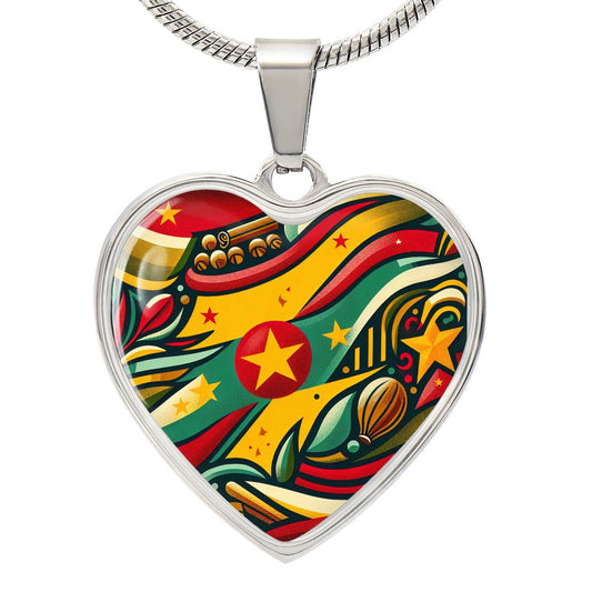 Grenada Spice Customizable Heart Pendant Necklace