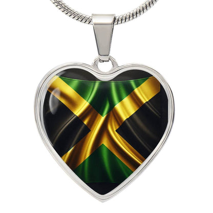 Jamaica Flag Customizable Heart Pendant Necklace