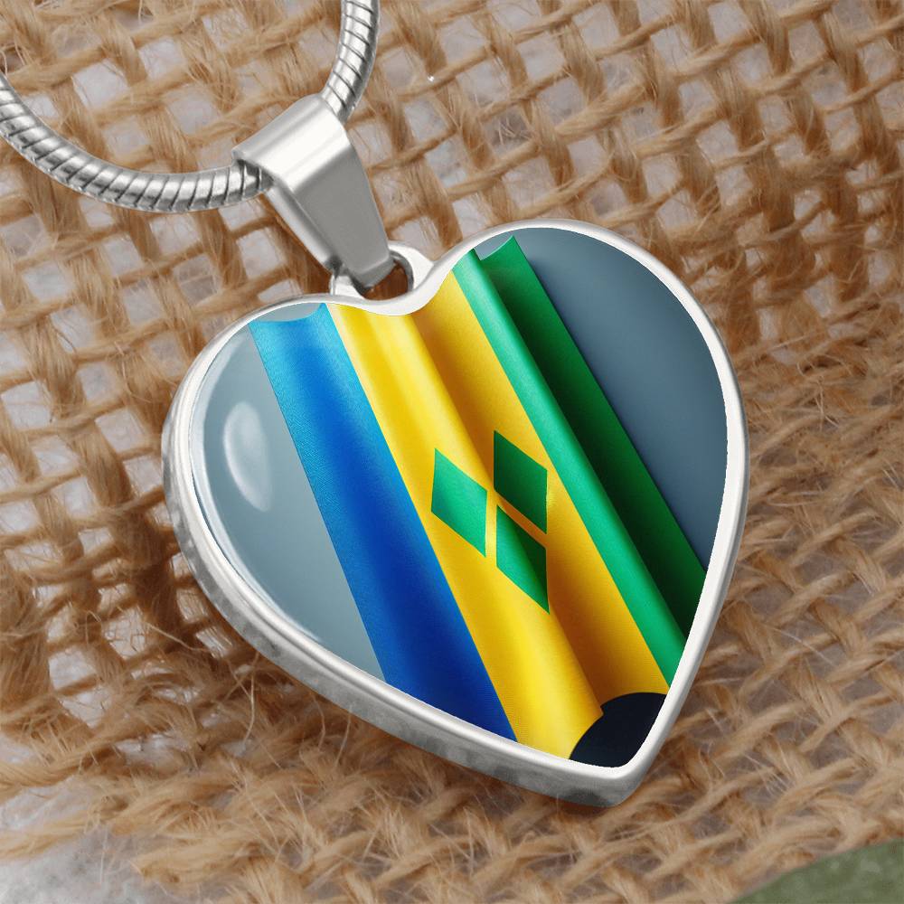 Vincy Flag Customizable Heart Pendant Necklace