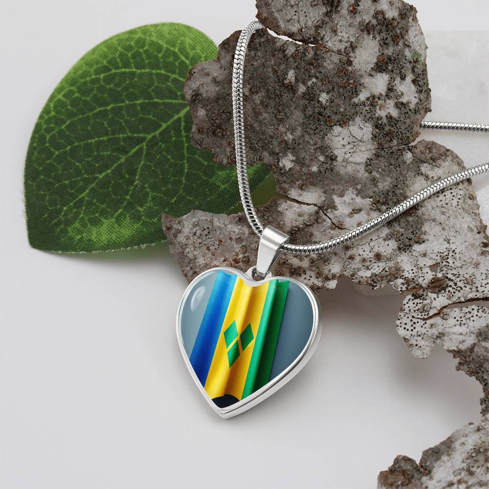 Vincy Flag Customizable Heart Pendant Necklace