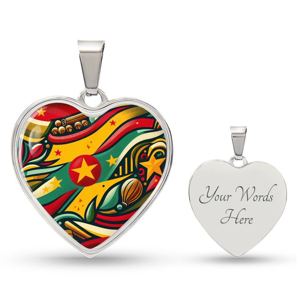 Grenada Spice Customizable Heart Pendant Necklace