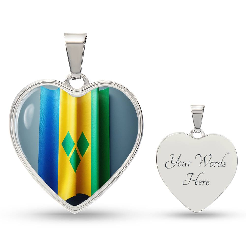 Vincy Flag Customizable Heart Pendant Necklace