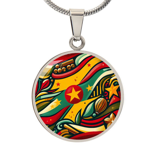 Grenada Spice Customizable Circle Pendant Necklace