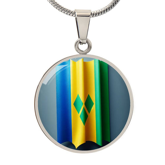 Vincy Flag Customizable Circle Pendant Necklace