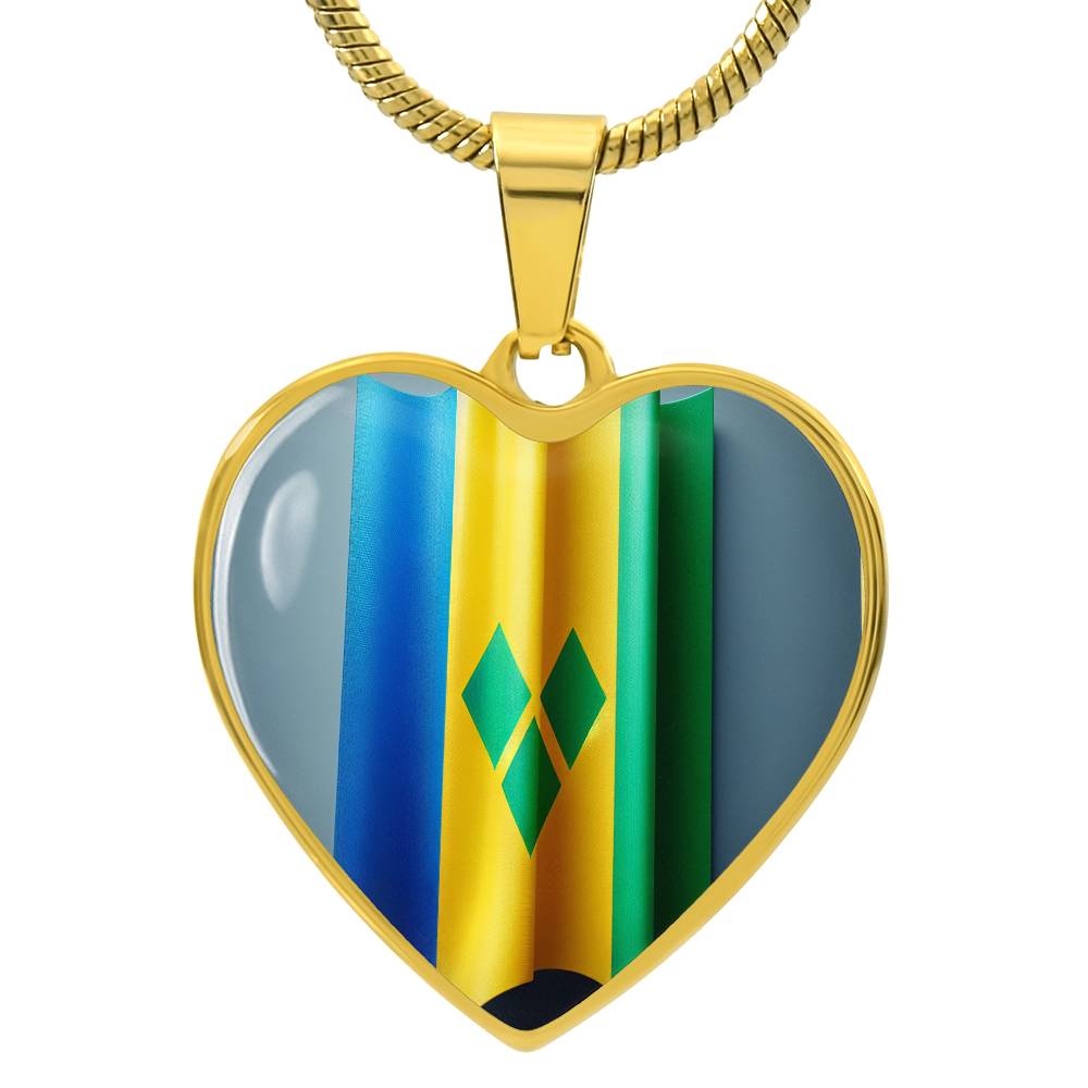 Vincy Flag Customizable Heart Pendant Necklace