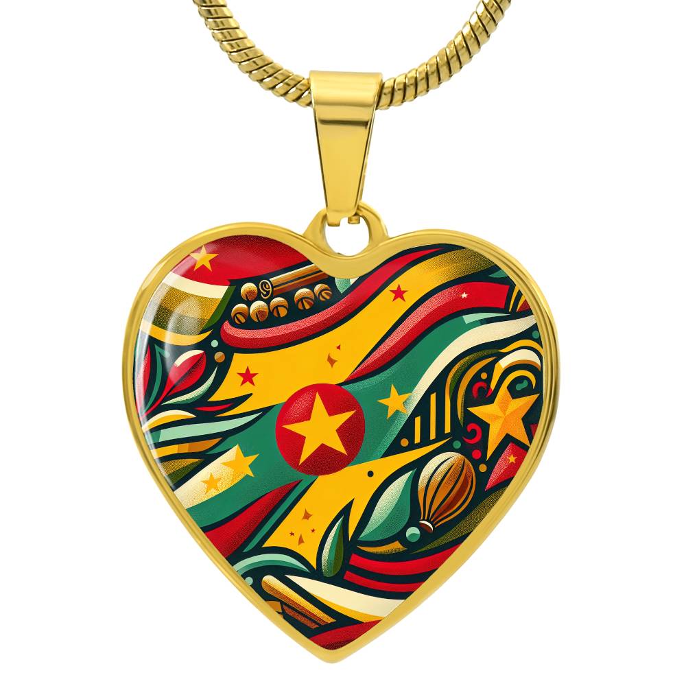 Grenada Spice Customizable Heart Pendant Necklace