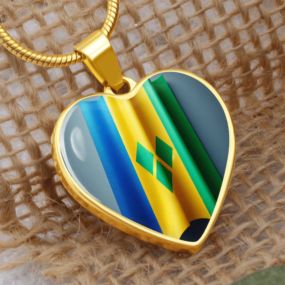 Vincy Flag Customizable Heart Pendant Necklace