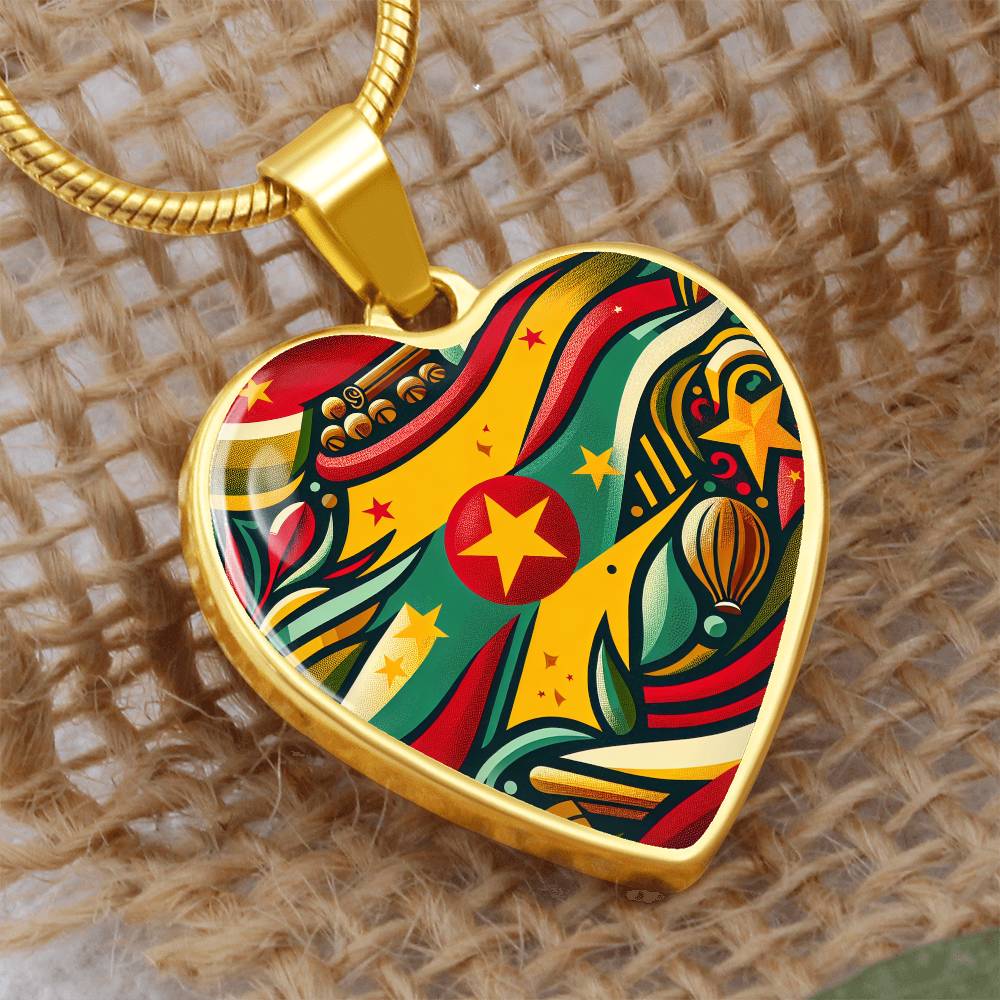 Grenada Spice Customizable Heart Pendant Necklace