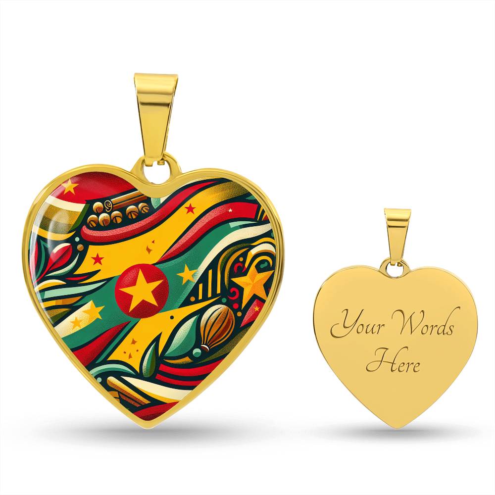 Grenada Spice Customizable Heart Pendant Necklace