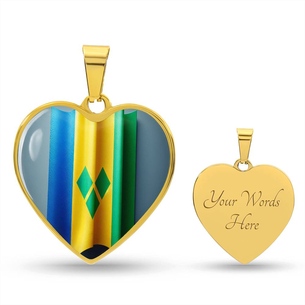 Vincy Flag Customizable Heart Pendant Necklace