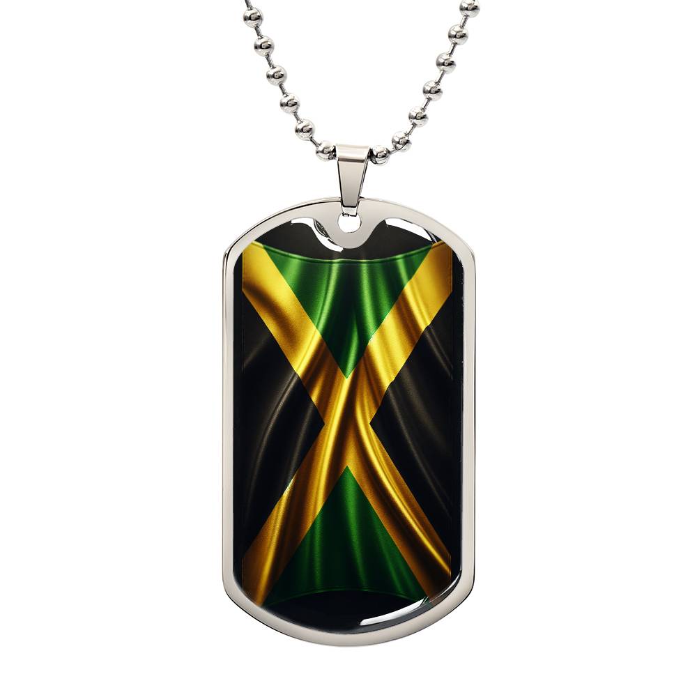 Jamaica Flag Customizable Military Dog Tag