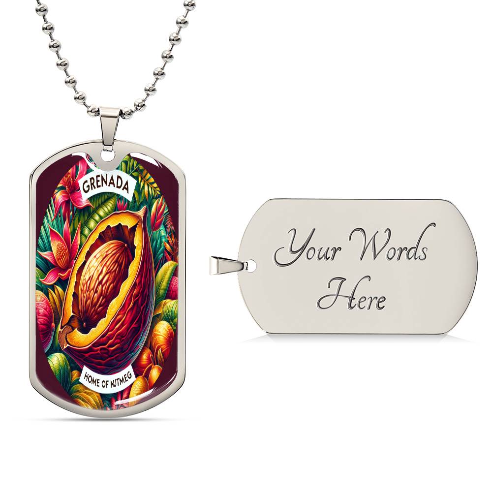 Grenada - Home of Nutmeg Customizable Military Dog Tag