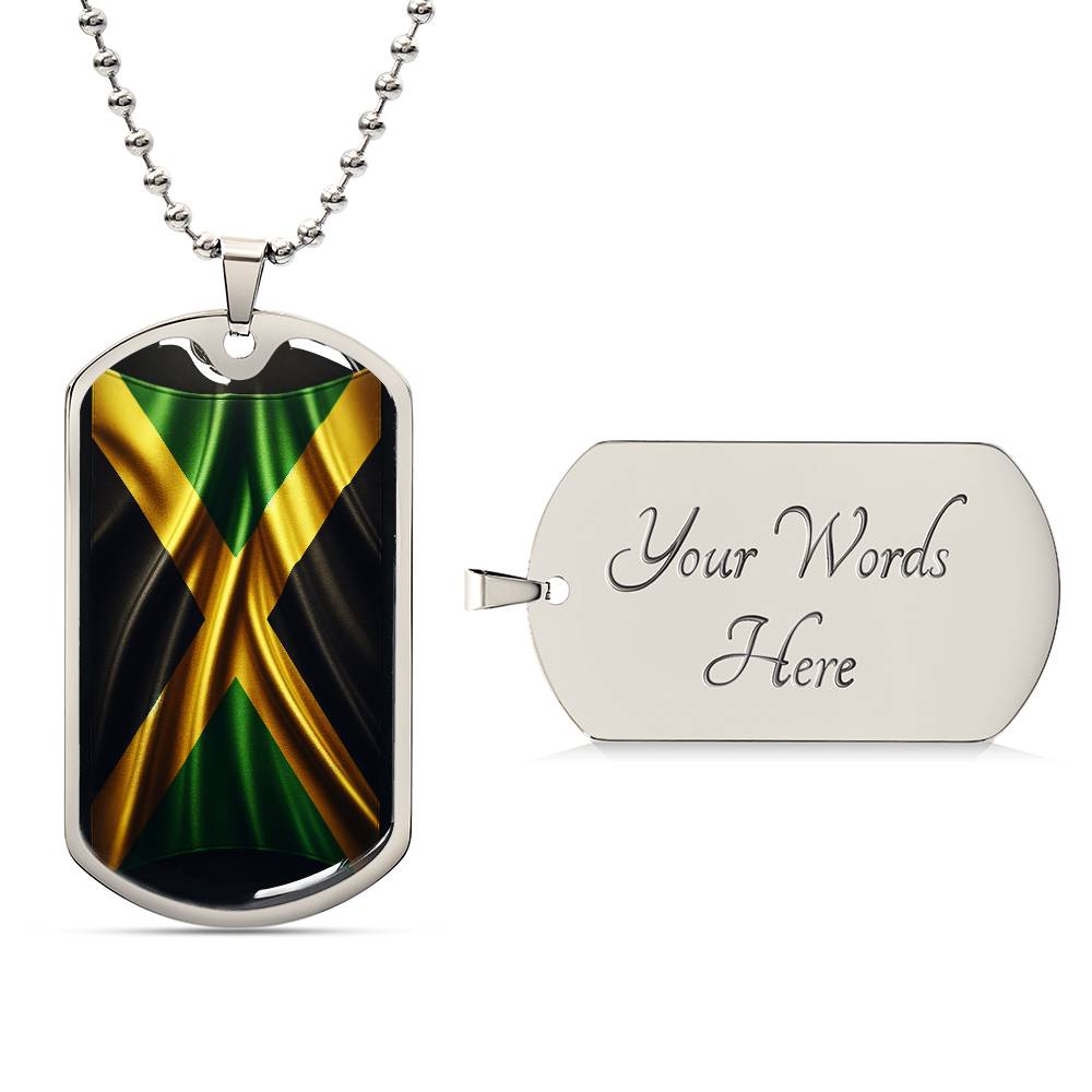 Jamaica Flag Customizable Military Dog Tag