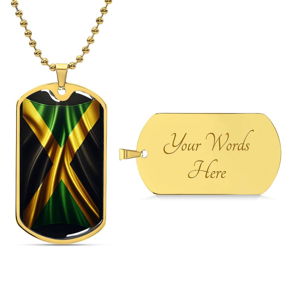 Jamaica Flag Customizable Military Dog Tag