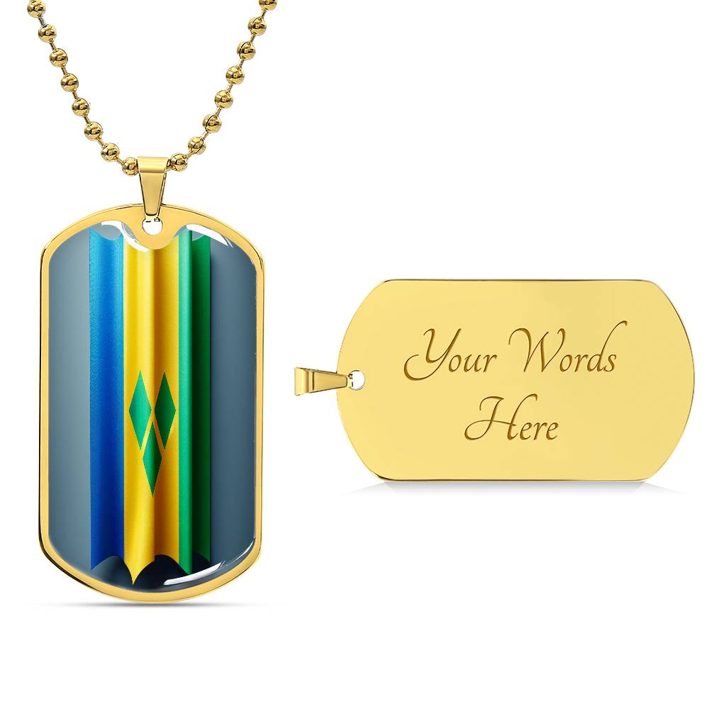 Vincy Flag Customizable Dog Tag