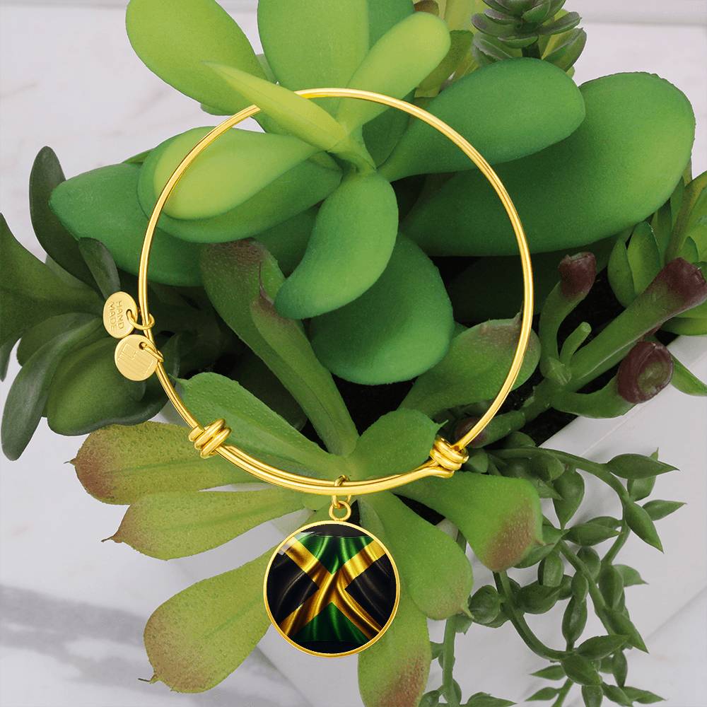 Jamaica Flag Customizable Circle Bangle