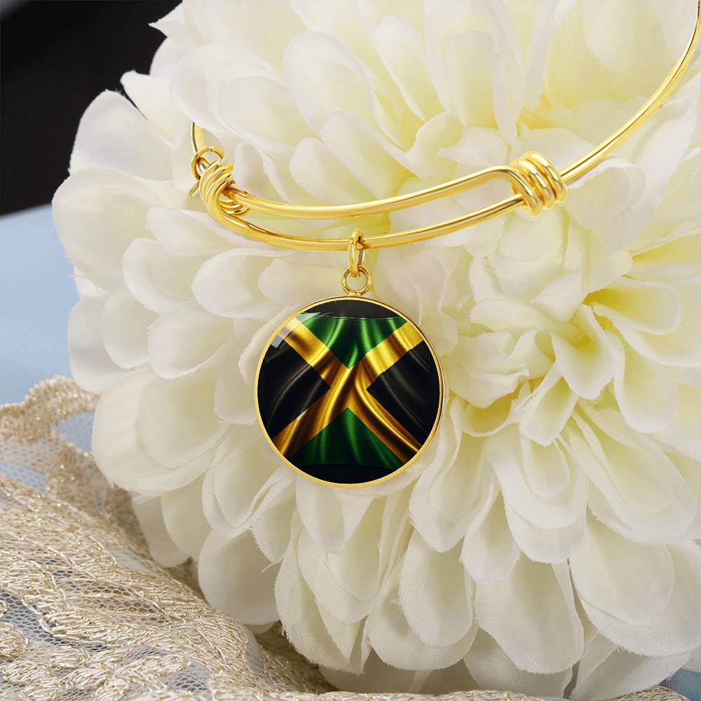 Jamaica Flag Customizable Circle Bangle