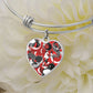 Festive Drumming Scene Customizable Heart Silver Bangle