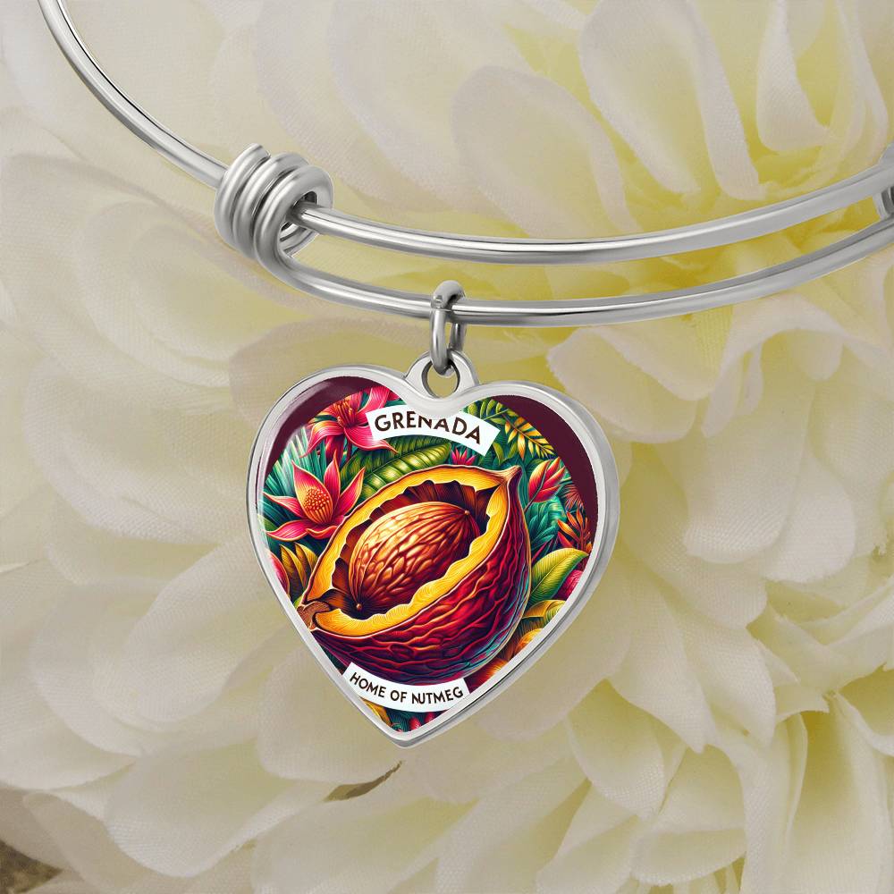 Grenada - Home of Nutmeg Customizable Heart Bangle