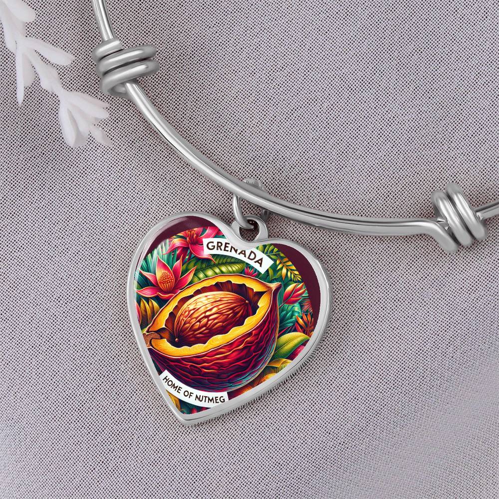 Grenada - Home of Nutmeg Customizable Heart Bangle