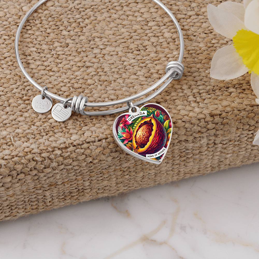 Grenada - Home of Nutmeg Customizable Heart Bangle