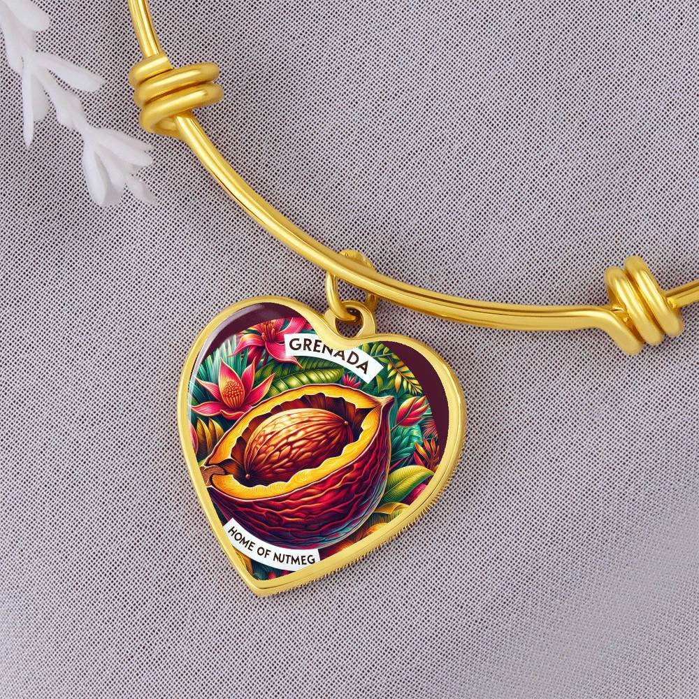 Grenada - Home of Nutmeg Customizable Heart Bangle