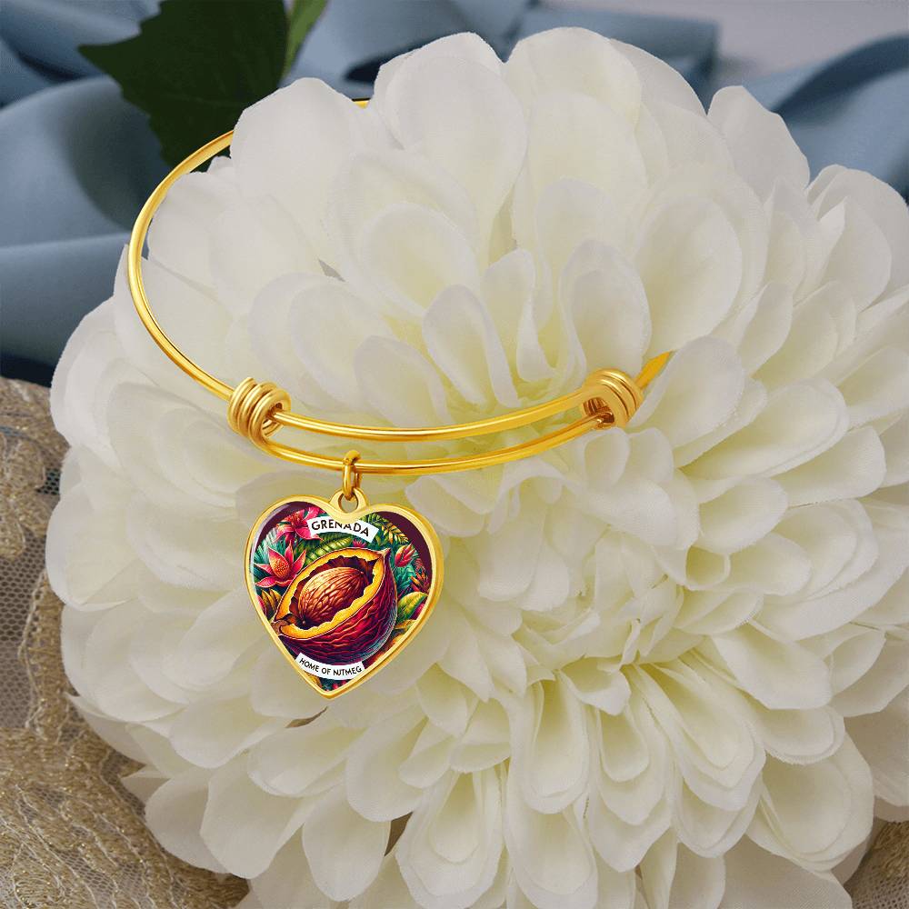 Grenada - Home of Nutmeg Customizable Heart Bangle