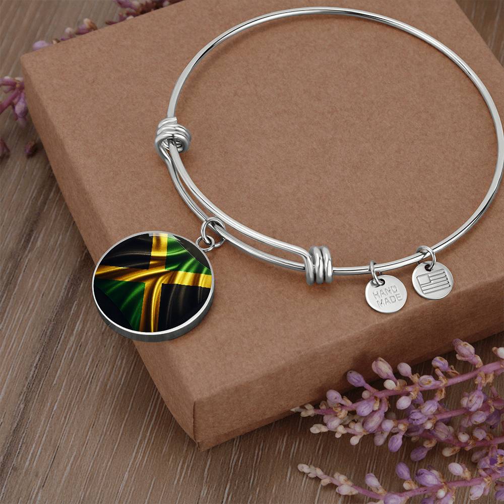 Jamaica Flag Customizable Circle Bangle